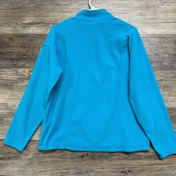 L.L. Bean Blue Long Sleeve Fleece Quarter Zip Sweatshirt - Picture 2 of 4
